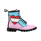 Littles Pride Women's PU Leather Martin Boots