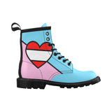 Littles Pride Women's PU Leather Martin Boots