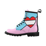 Littles Pride Women's PU Leather Martin Boots