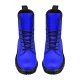 CJLC Blue Women's PU Leather Martin Boots