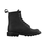 CJLC Black Women's PU Leather Martin Boots