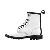 CJLC White Women's PU Leather Martin Boots