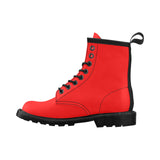 CJLC Red Women's PU Leather Boots (Model 402H)