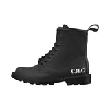 CJLC Black Women's PU Leather Martin Boots