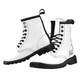 CJLC White Women's PU Leather Martin Boots