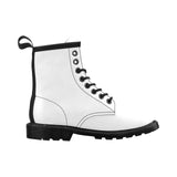 CJLC White Women's PU Leather Martin Boots