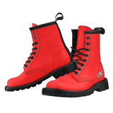 CJLC Red Women's PU Leather Boots (Model 402H)