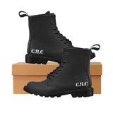 CJLC Black Women's PU Leather Martin Boots