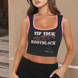 Princess MC Tip Bootblack Women's Square Neck Crop Tank Top