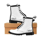 CJLC White Women's PU Leather Martin Boots