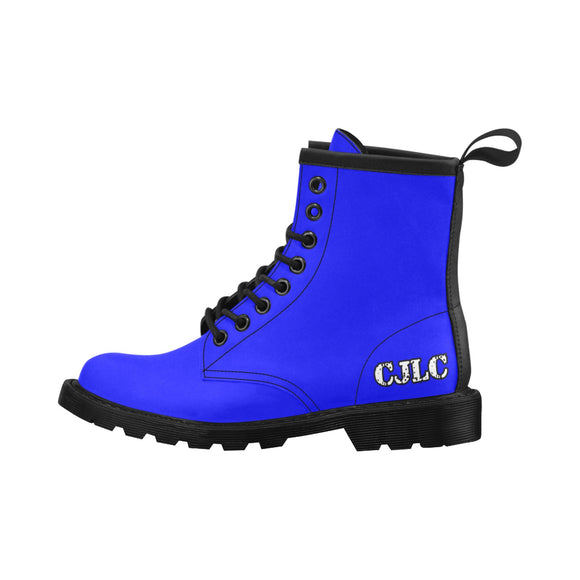 CJLC Blue Men's PU Leather Martin Boots