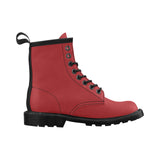 CJLC Red Men's PU Leather Martin Boots