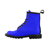 CJLC Blue Women's PU Leather Martin Boots