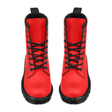 CJLC Red Men's PU Leather Boots (Model 402H)