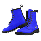 CJLC Blue Women's PU Leather Martin Boots