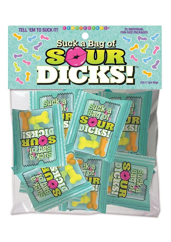 Suck A Bag Of Sour Dicks - 25 Mini Packs - Assorted Flavors