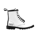 CJLC White Women's PU Leather Martin Boots